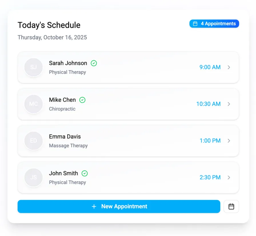 chiropractic online scheduling software